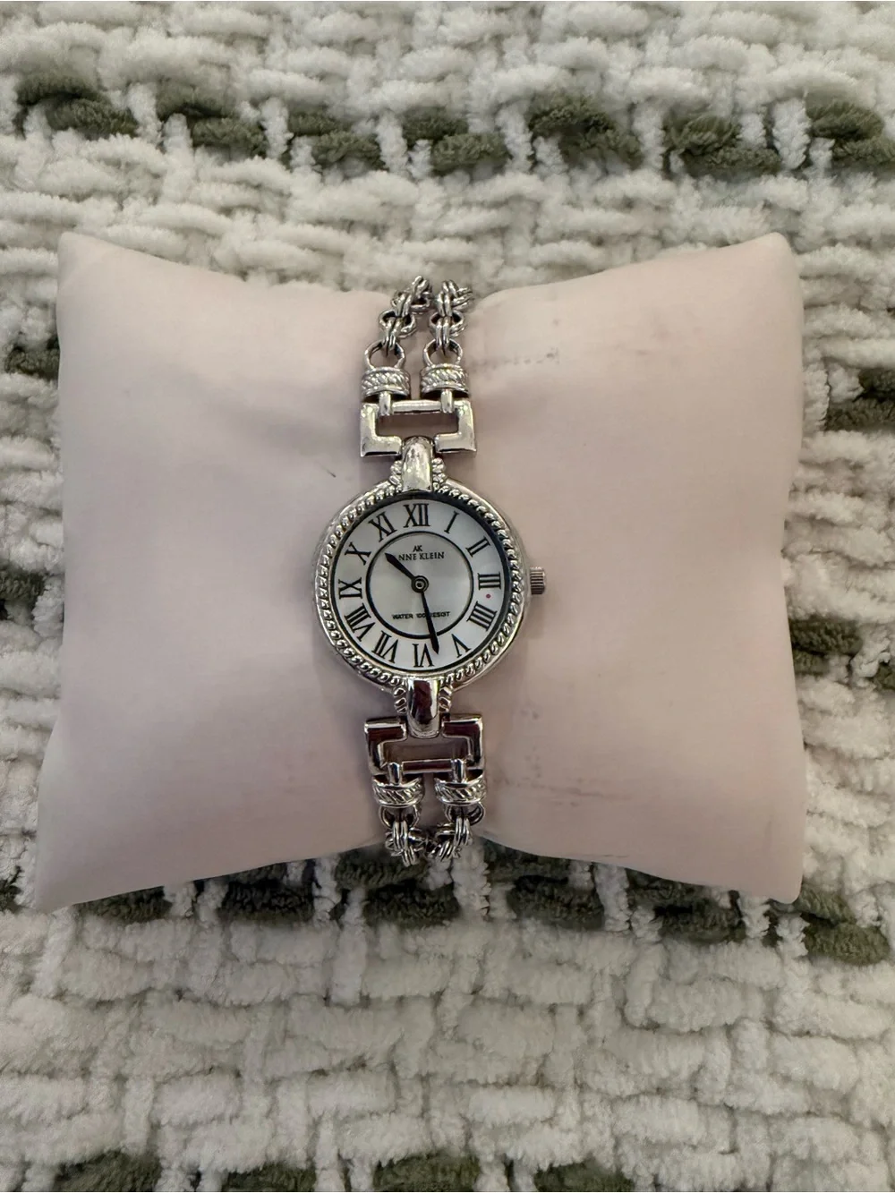 Anne Klein Silver-Tone Roman Numeral Bracelet Watch
